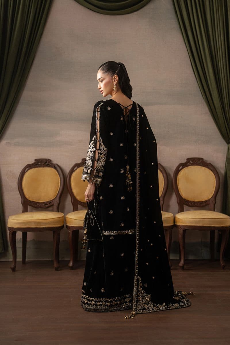 3 PIECE EMBROIDERED VELVET SUIT-MIDNIGHT SOIRÉE ( LUXURY UNSTITCHED ) thumbnail