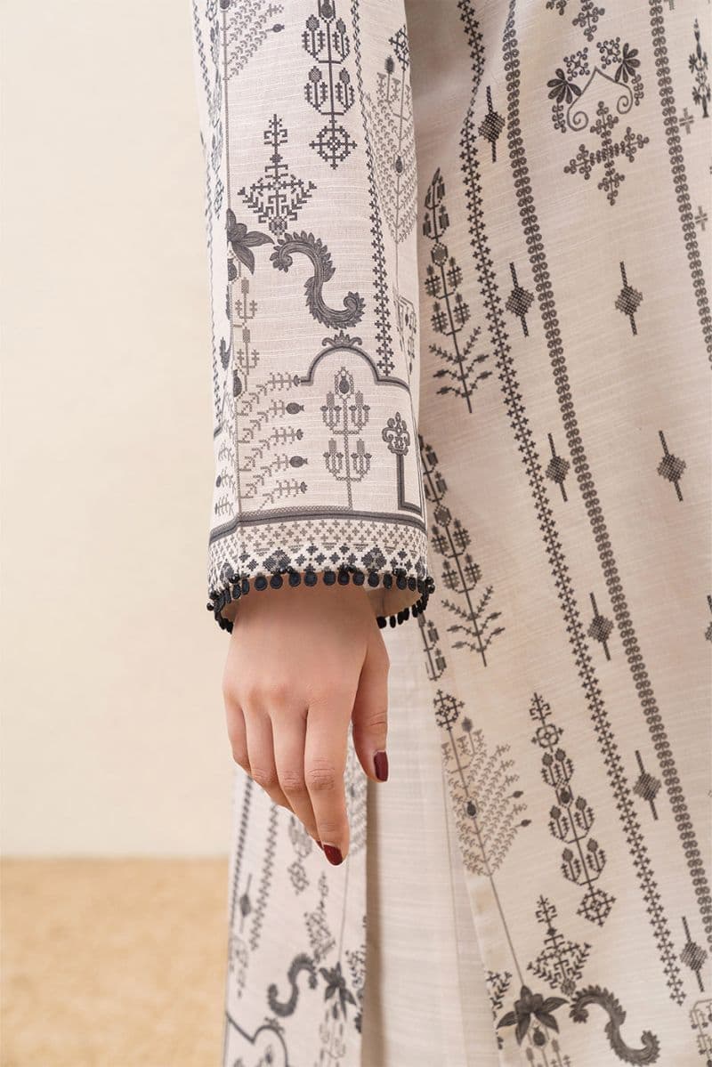 3 PIECE PRINTED SLUB KHADDAR SUIT-WHISPERING FLORALS ( UNSTITCHED ) thumbnail