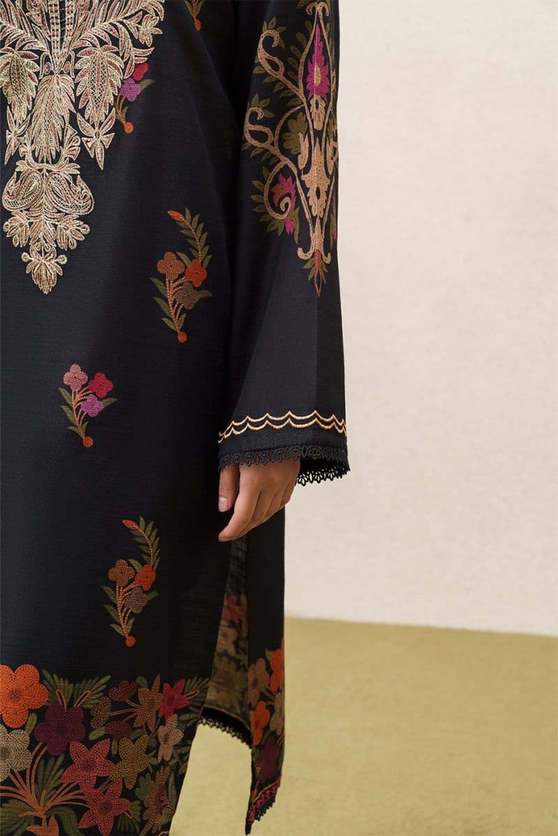 3 PIECE EMBROIDERED SLUB KHADDAR SUIT-BOHO NOCTURNE (UNSTITCHED) thumbnail