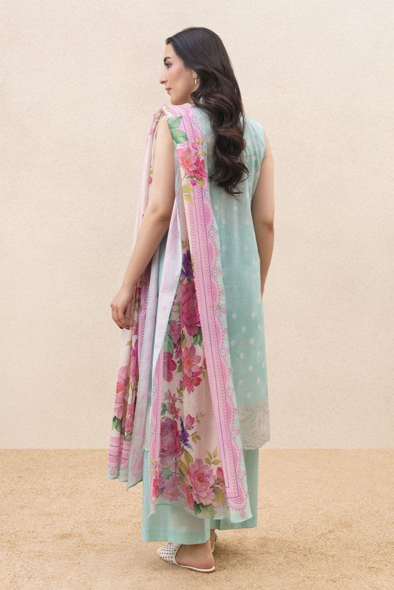 3 PIECE PRINTED LAWN SUIT-SKY SERENITY (UNSTITCHED) thumbnail