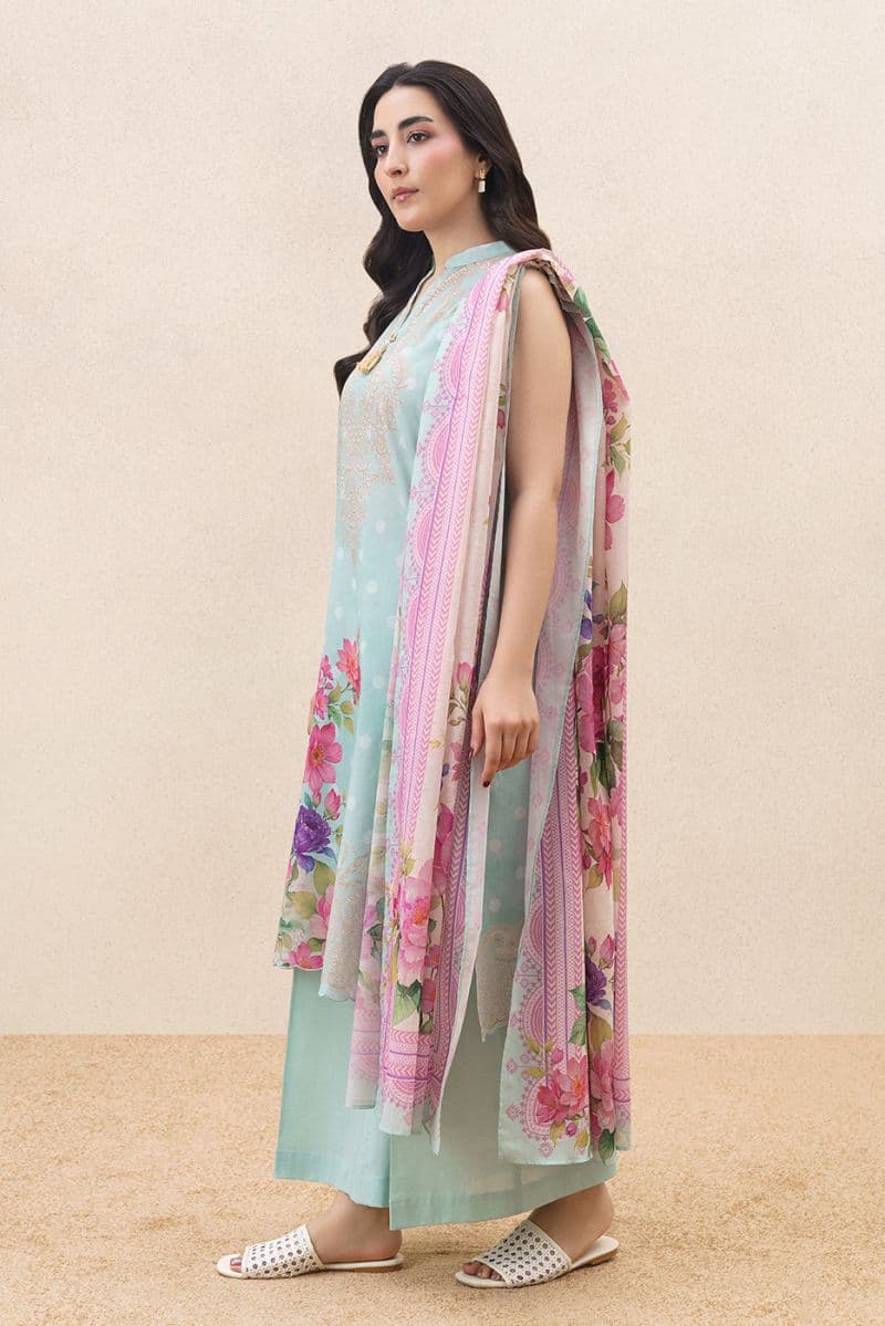 3 PIECE PRINTED LAWN SUIT-SKY SERENITY (UNSTITCHED) thumbnail