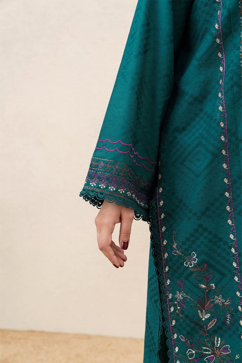 3 PIECE EMBROIDERED SELF JACQUARD SUIT-AURA GLEAM (UNSTITCHED) thumbnail