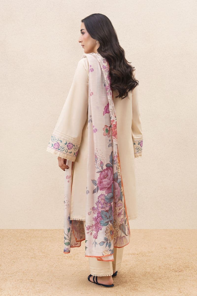 3 PIECE EMBROIDERED LAWN SUIT-WHISPERING FLORALS (UNSTITCHED) thumbnail