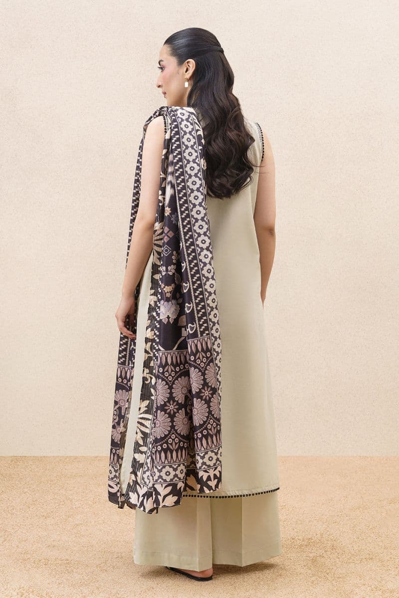 3 PIECE EMBROIDERED LAWN SUIT-SILVER DUSK (UNSTITCHED) thumbnail
