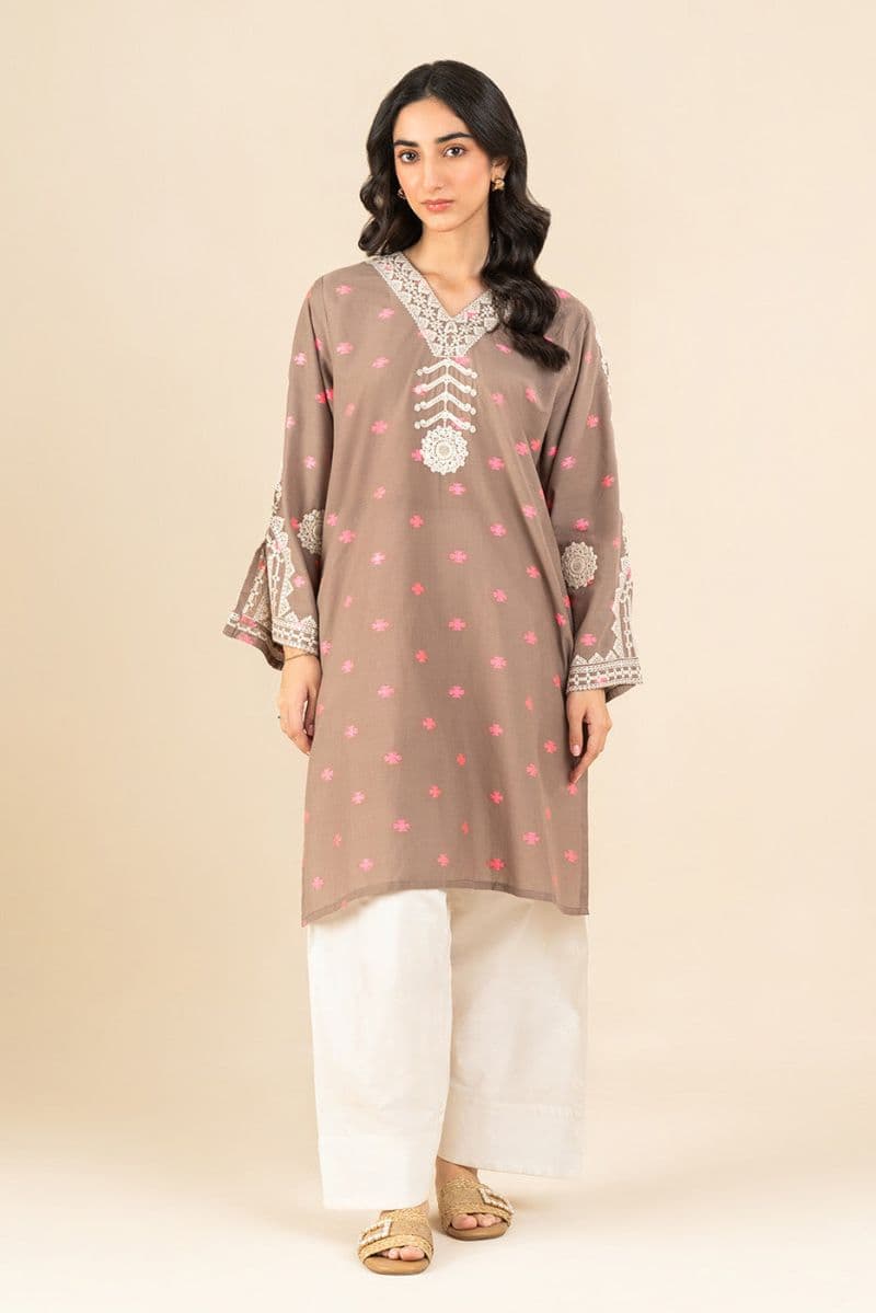 EMBROIDERED JACQUARD SHIRT (PRET) thumbnail