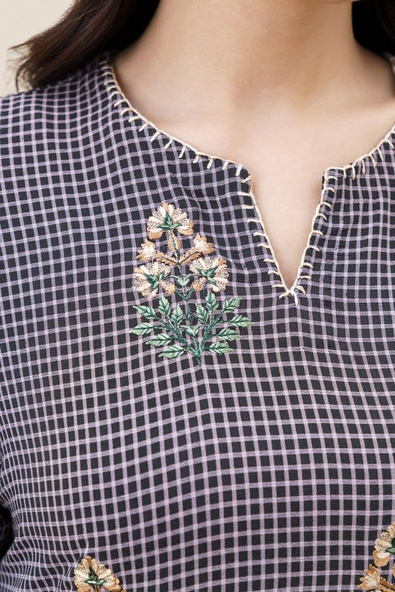 EMBROIDERED YARN DYED SHIRT (PRET) thumbnail