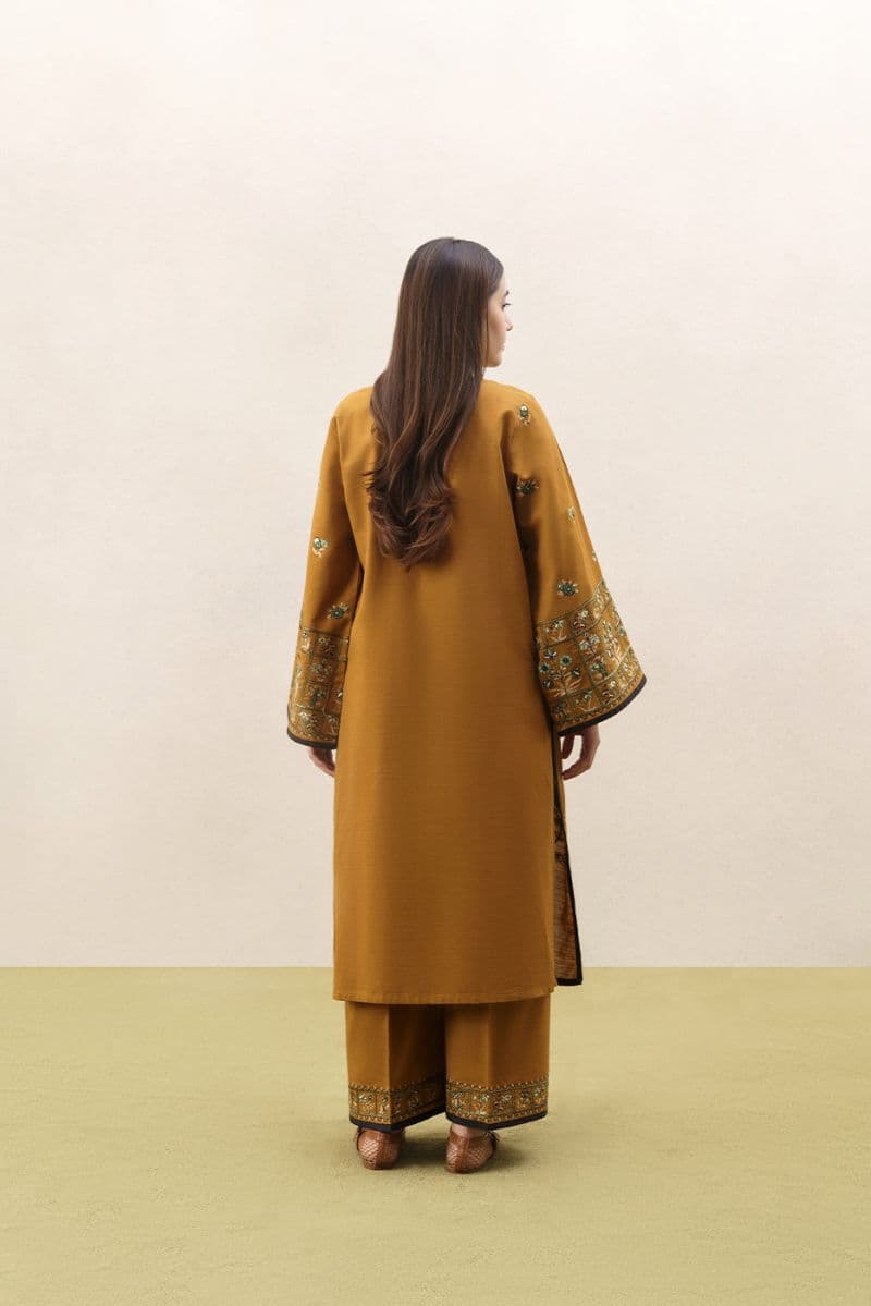 2 PIECE EMBROIDERED SLUB KHADDAR SUIT (PRET) thumbnail
