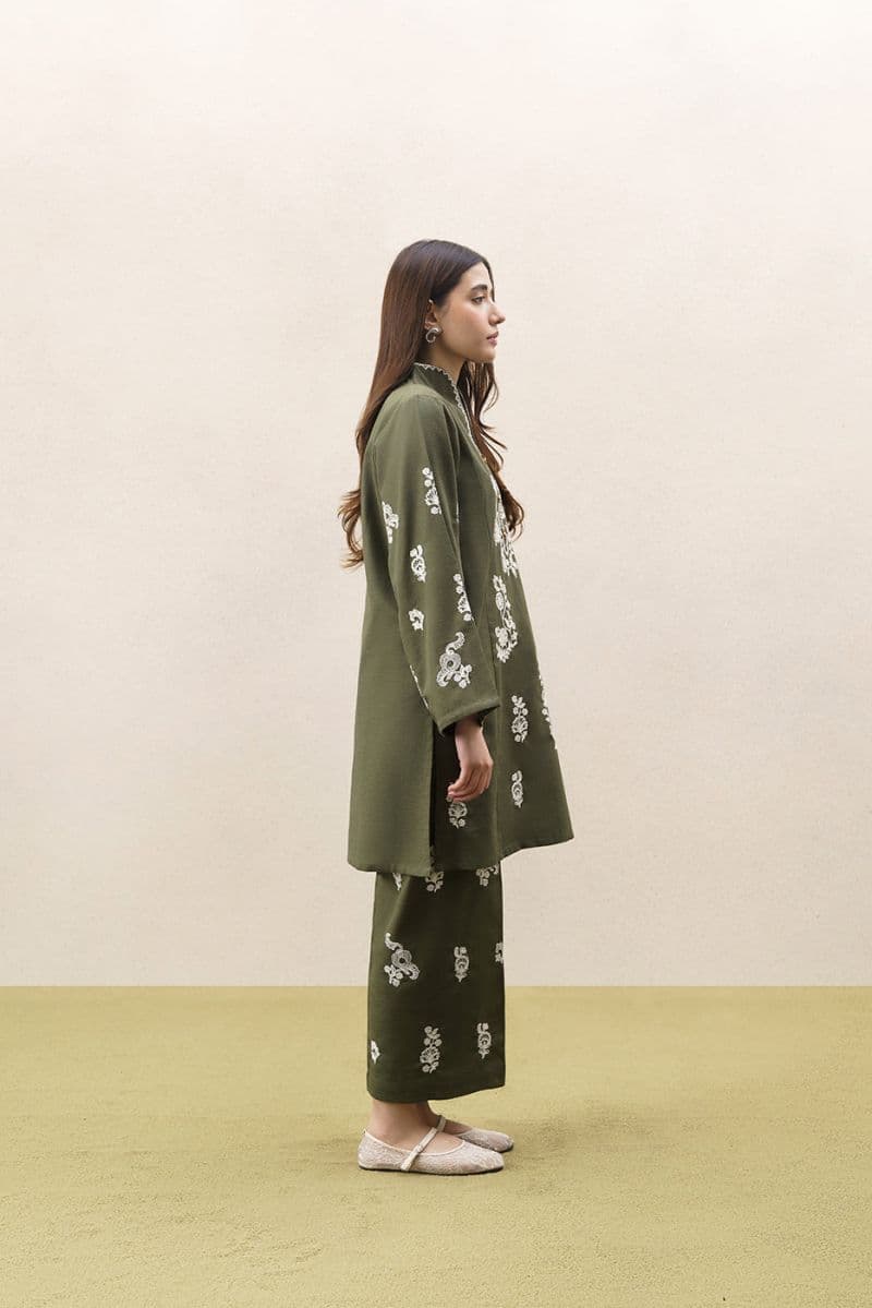 2 PIECE EMBROIDERED SLUB KHADDAR SUIT (PRET) thumbnail