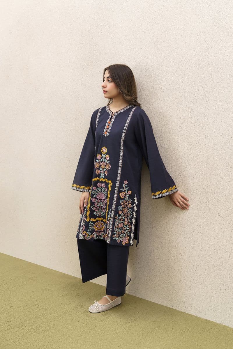 2 PIECE EMBROIDERED SLUB KHADDAR SUIT (PRET) thumbnail