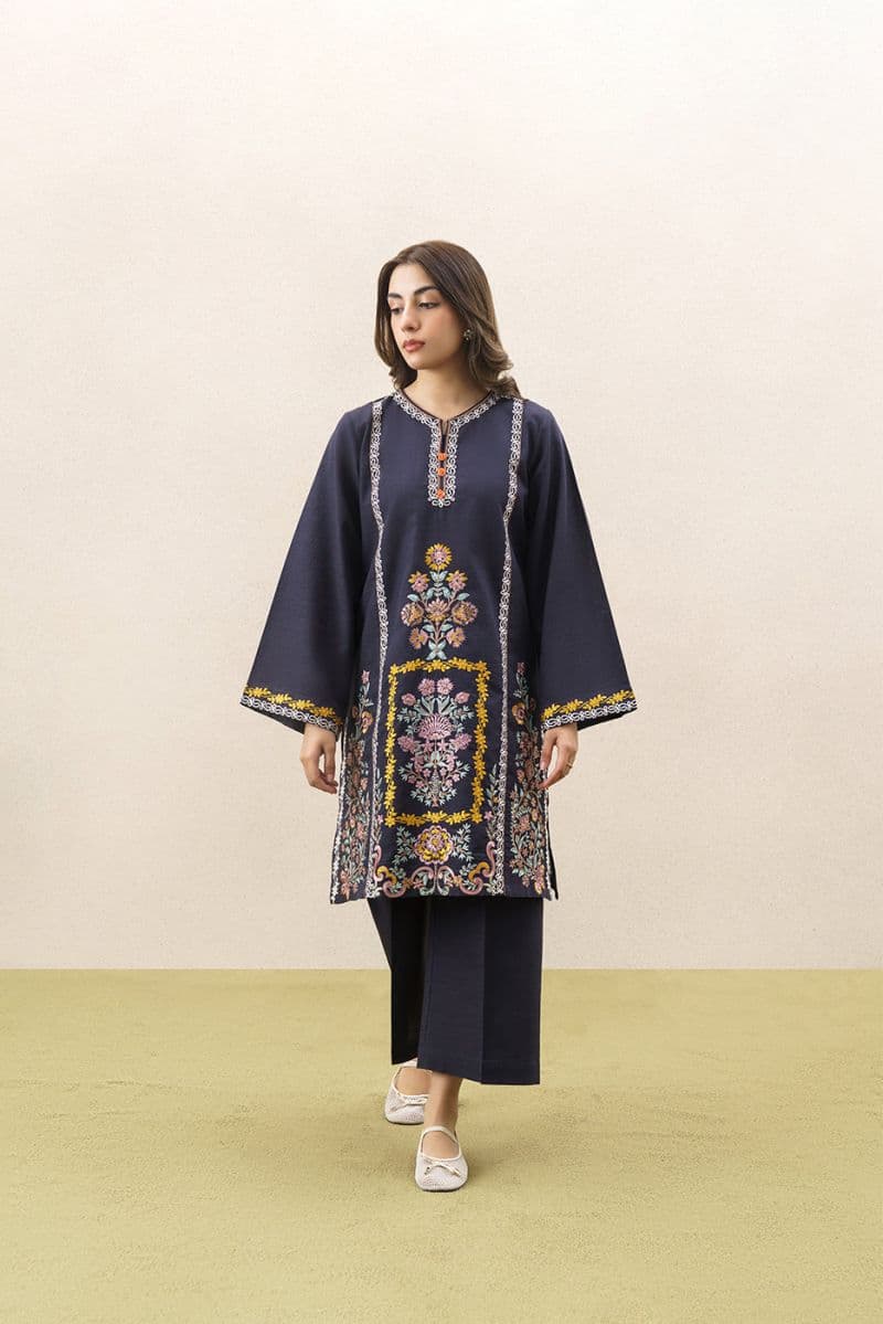 2 PIECE EMBROIDERED SLUB KHADDAR SUIT (PRET) thumbnail
