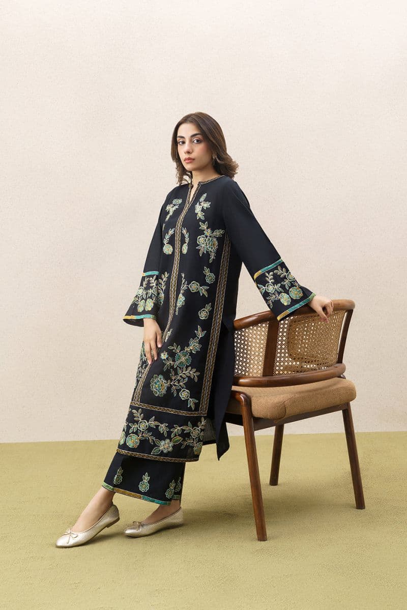 2 PIECE EMBROIDERED SLUB KHADDAR SUIT (PRET) thumbnail