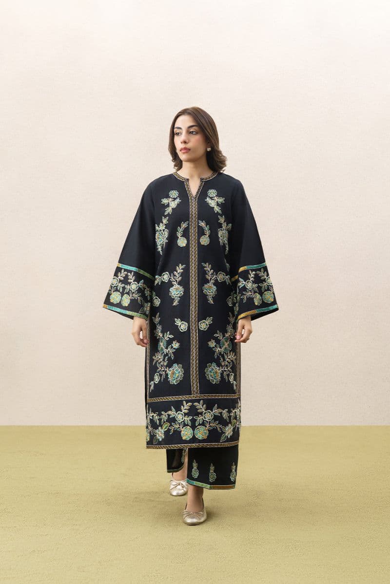 2 PIECE EMBROIDERED SLUB KHADDAR SUIT (PRET) thumbnail