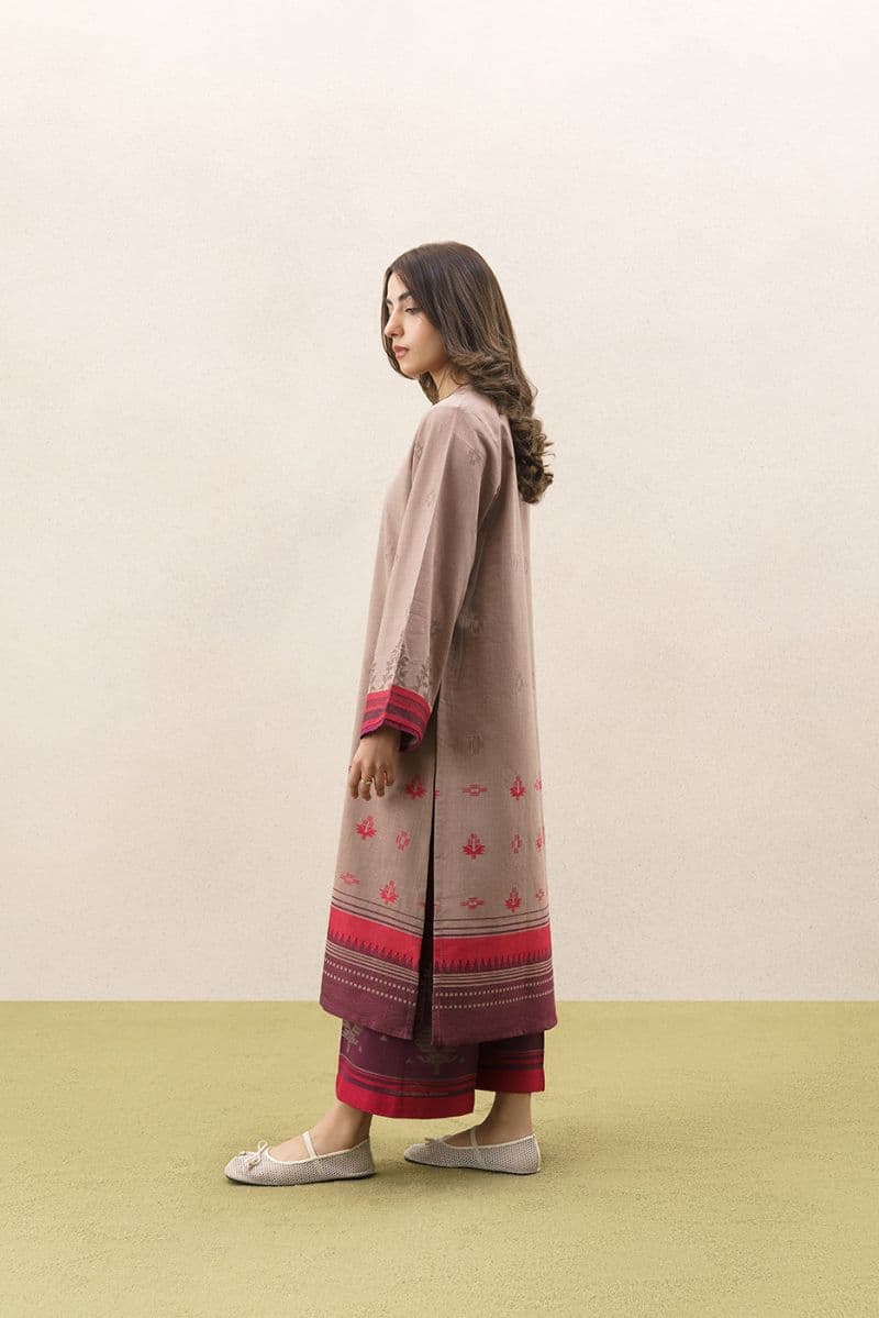 2 PIECE SOLID JACQUARD SUIT (PRET) thumbnail