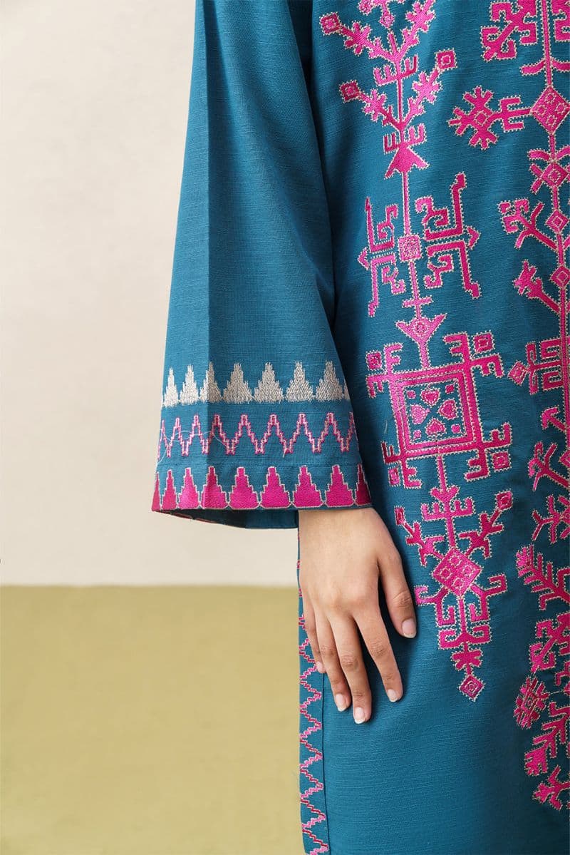 2 PIECE EMBROIDERED SLUB KHADDAR SUIT (PRET) thumbnail