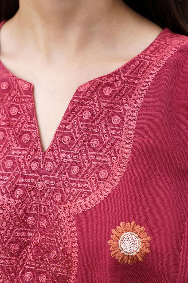 2 PIECE EMBROIDERED SLUB KHADDAR SUIT (PRET) thumbnail