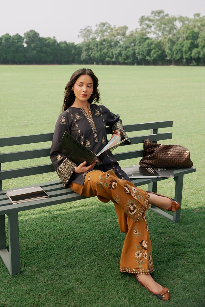 2 PIECE EMBROIDERED SLUB KHADDAR SUIT (PRET) thumbnail
