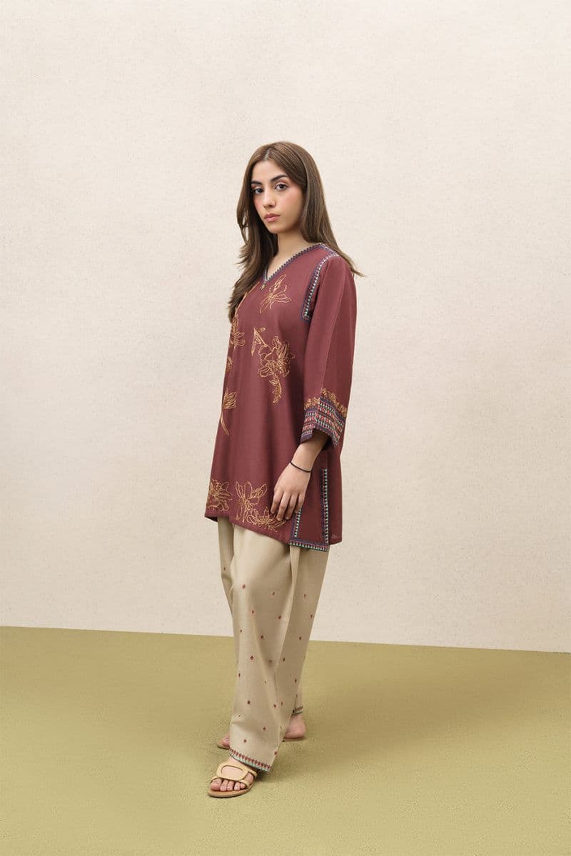 2 PIECE EMBROIDERED SLUB KHADDAR SUIT (PRET) thumbnail