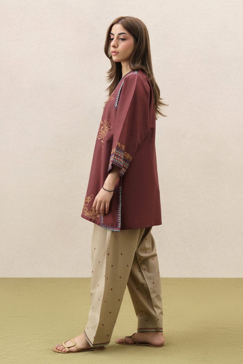 2 PIECE EMBROIDERED SLUB KHADDAR SUIT (PRET) thumbnail