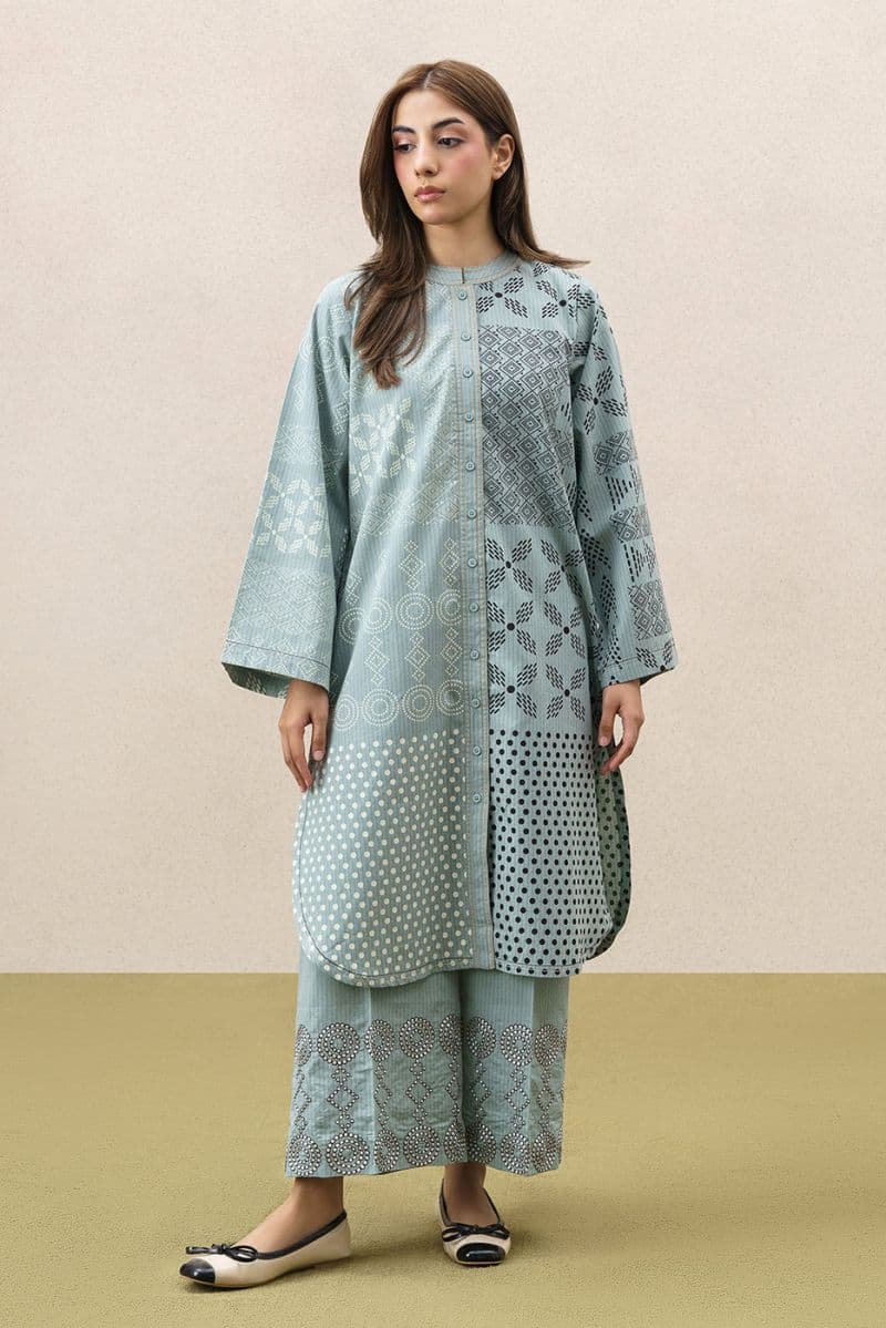 2 PIECE EMBROIDERED DOBBY SUIT (PRET) thumbnail