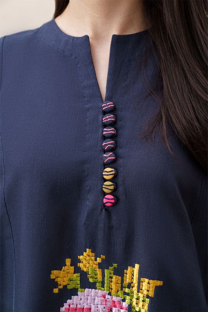 2 PIECE EMBROIDERED SLUB KHADDAR SUIT (PRET) thumbnail