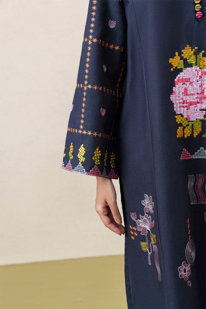 2 PIECE EMBROIDERED SLUB KHADDAR SUIT (PRET) thumbnail