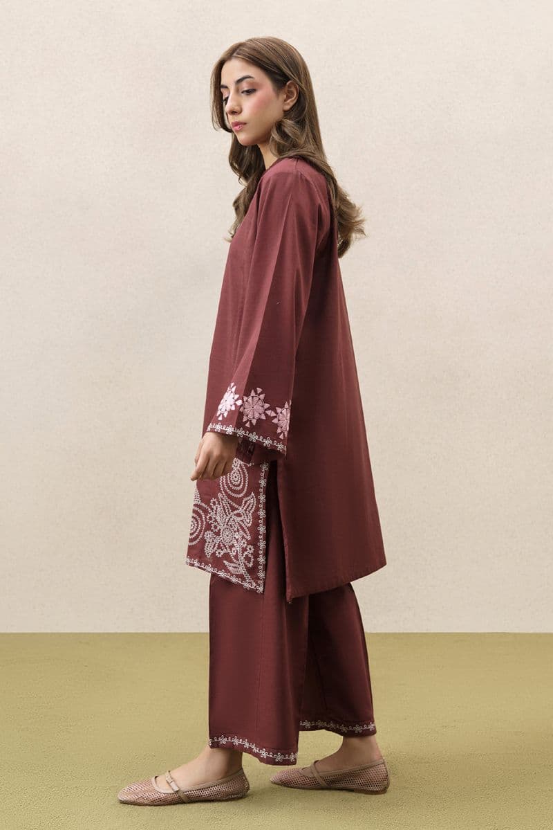 2 PIECE EMBROIDERED SLUB KHADDAR SUIT (PRET) thumbnail