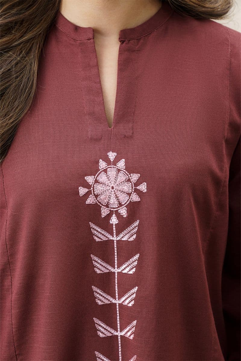 2 PIECE EMBROIDERED SLUB KHADDAR SUIT (PRET) thumbnail