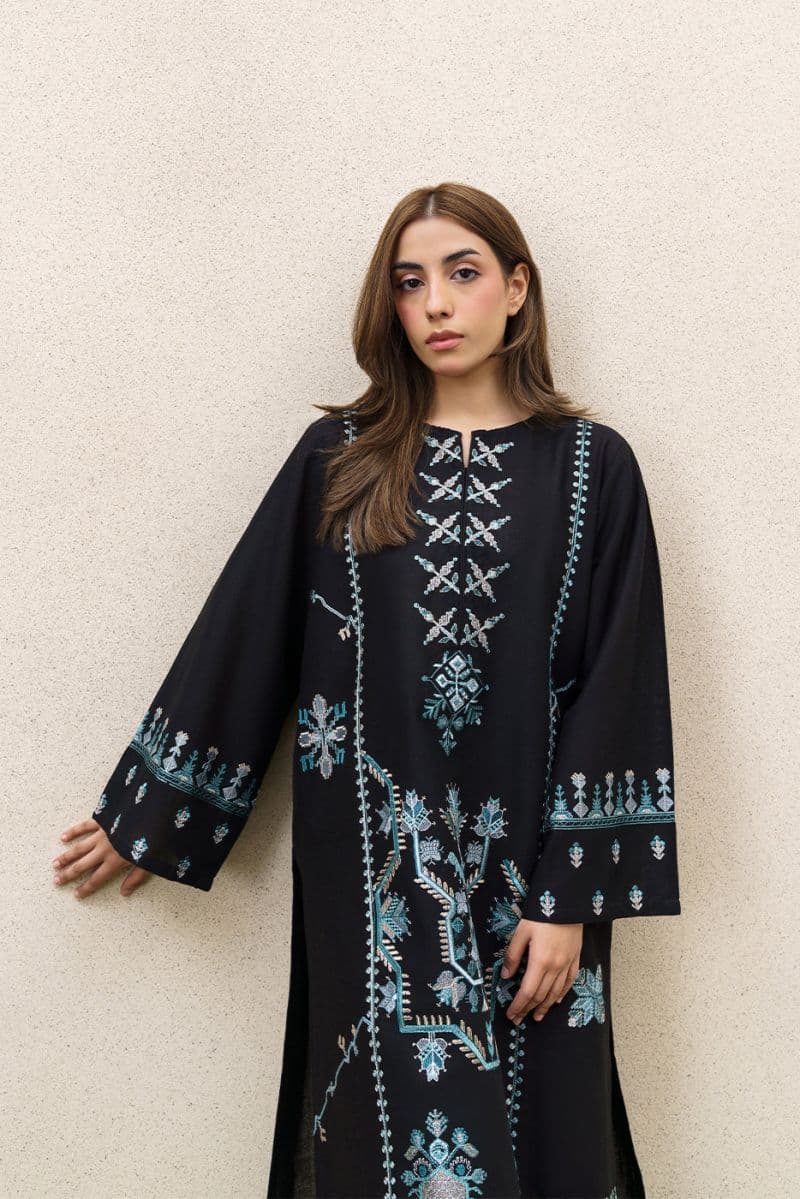 2 PIECE EMBROIDERED SLUB KHADDAR SUIT (PRET) thumbnail