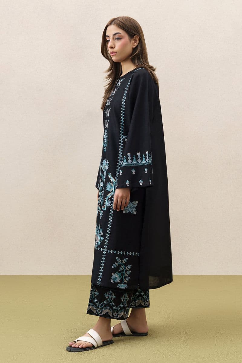 2 PIECE EMBROIDERED SLUB KHADDAR SUIT (PRET) thumbnail