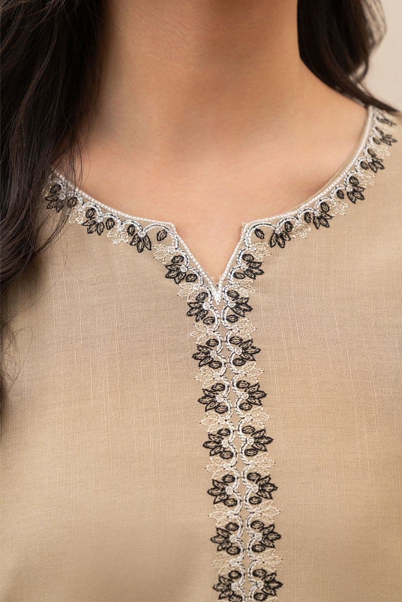 2 PIECE EMBROIDERED SLUB KHADDAR SUIT (PRET) thumbnail