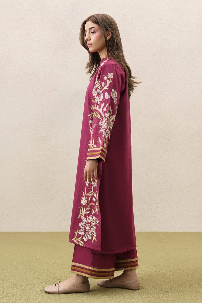 2 PIECE EMBROIDERED SLUB KHADDAR SUIT (PRET) thumbnail