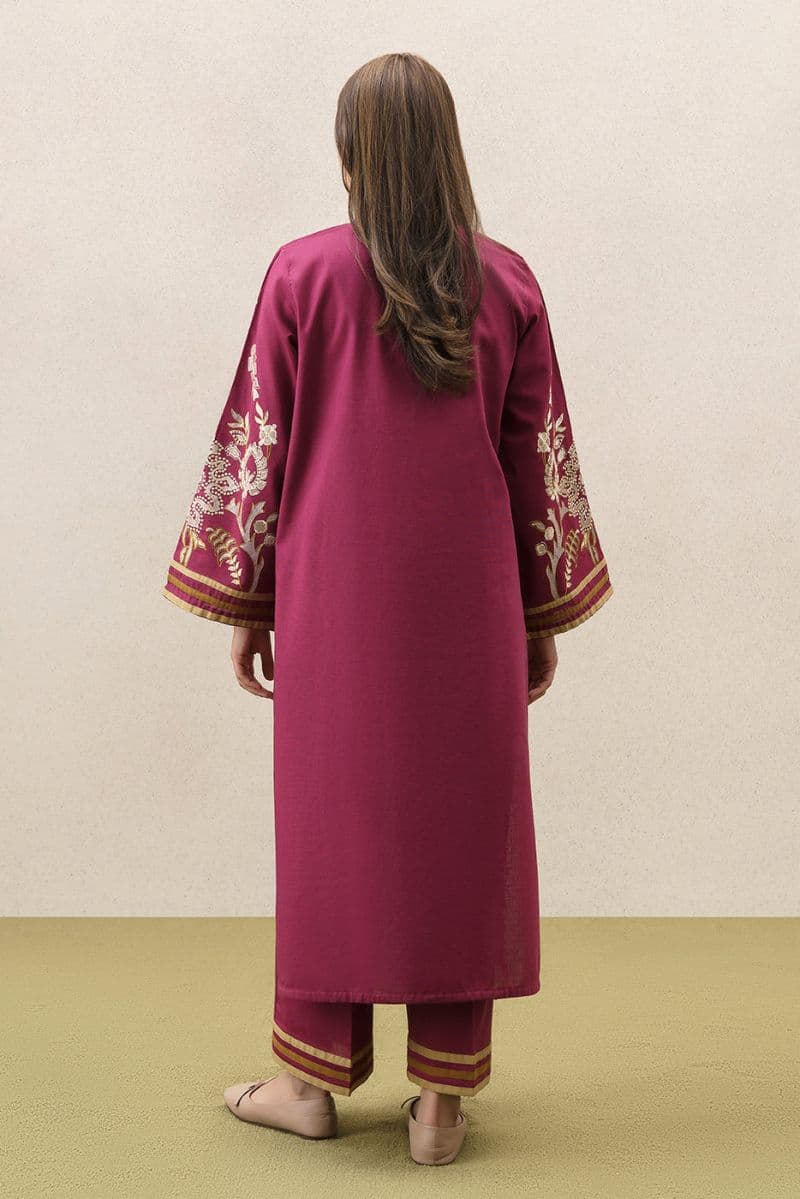 2 PIECE EMBROIDERED SLUB KHADDAR SUIT (PRET) thumbnail