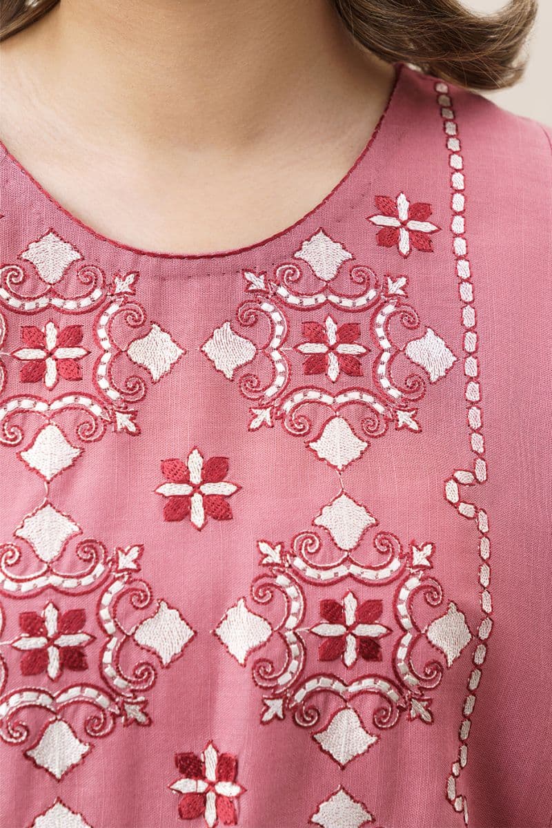 2 PIECE EMBROIDERED SLUB KHADDAR SUIT (PRET) thumbnail