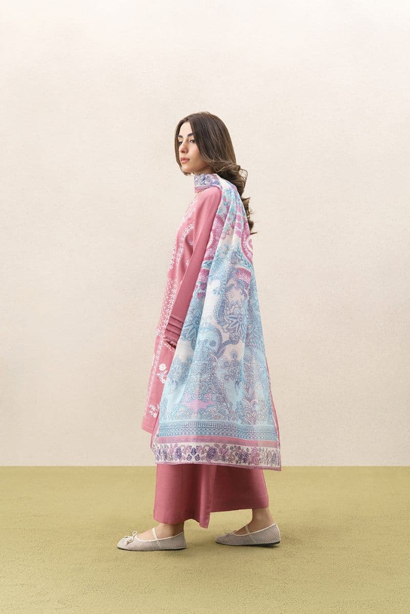 3 PIECE EMBROIDERED SLUB KHADDAR SUIT (PRET) thumbnail
