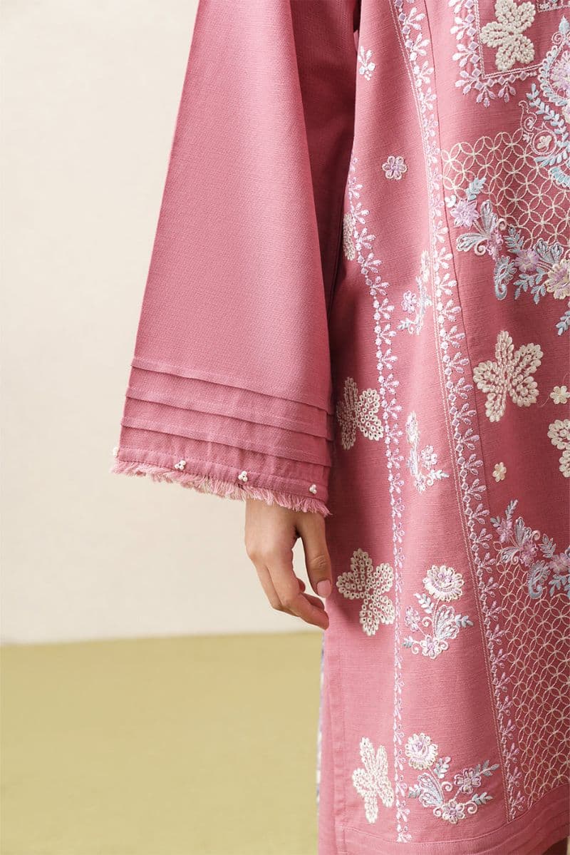 3 PIECE EMBROIDERED SLUB KHADDAR SUIT (PRET) thumbnail