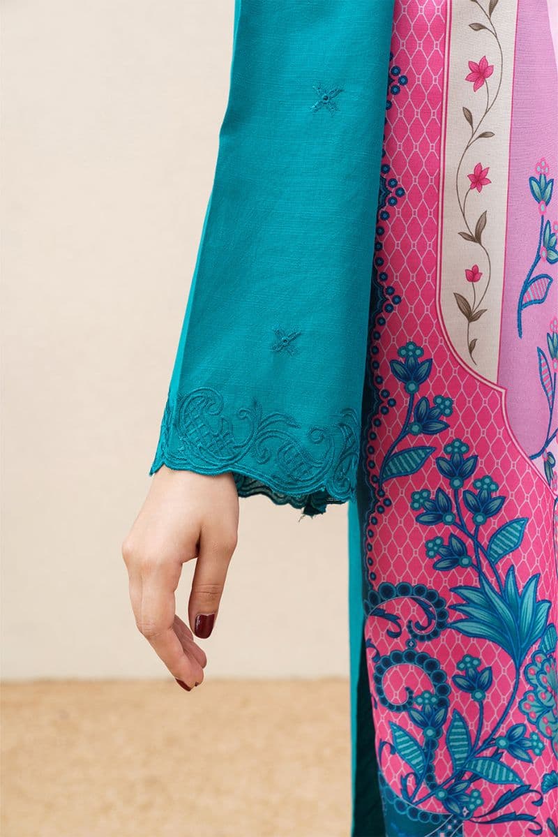3 PIECE EMBROIDERED SLUB SUIT (PRET) thumbnail