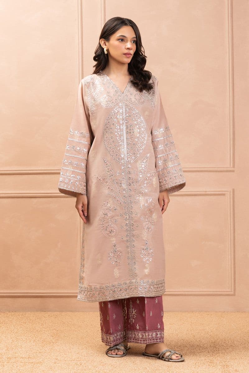 EMBROIDERED ZARI JACQUARD SHIRT (LUXURY PRET) thumbnail