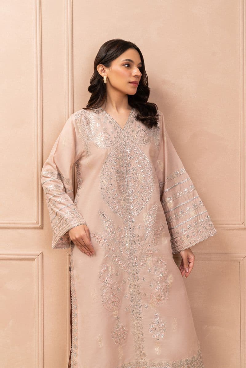 EMBROIDERED ZARI JACQUARD SHIRT (LUXURY PRET) thumbnail