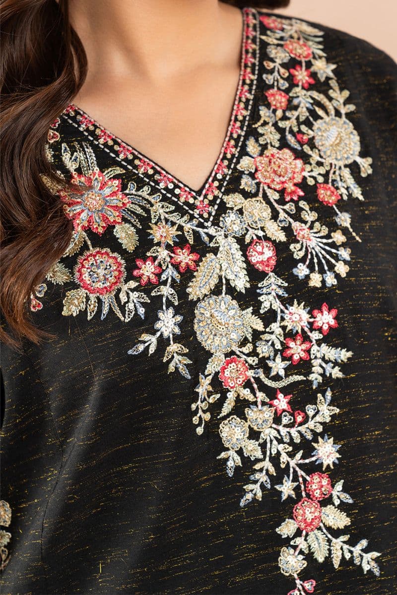 EMBROIDERED ZARI JACQUARD SHIRT (LUXURY PRET) thumbnail