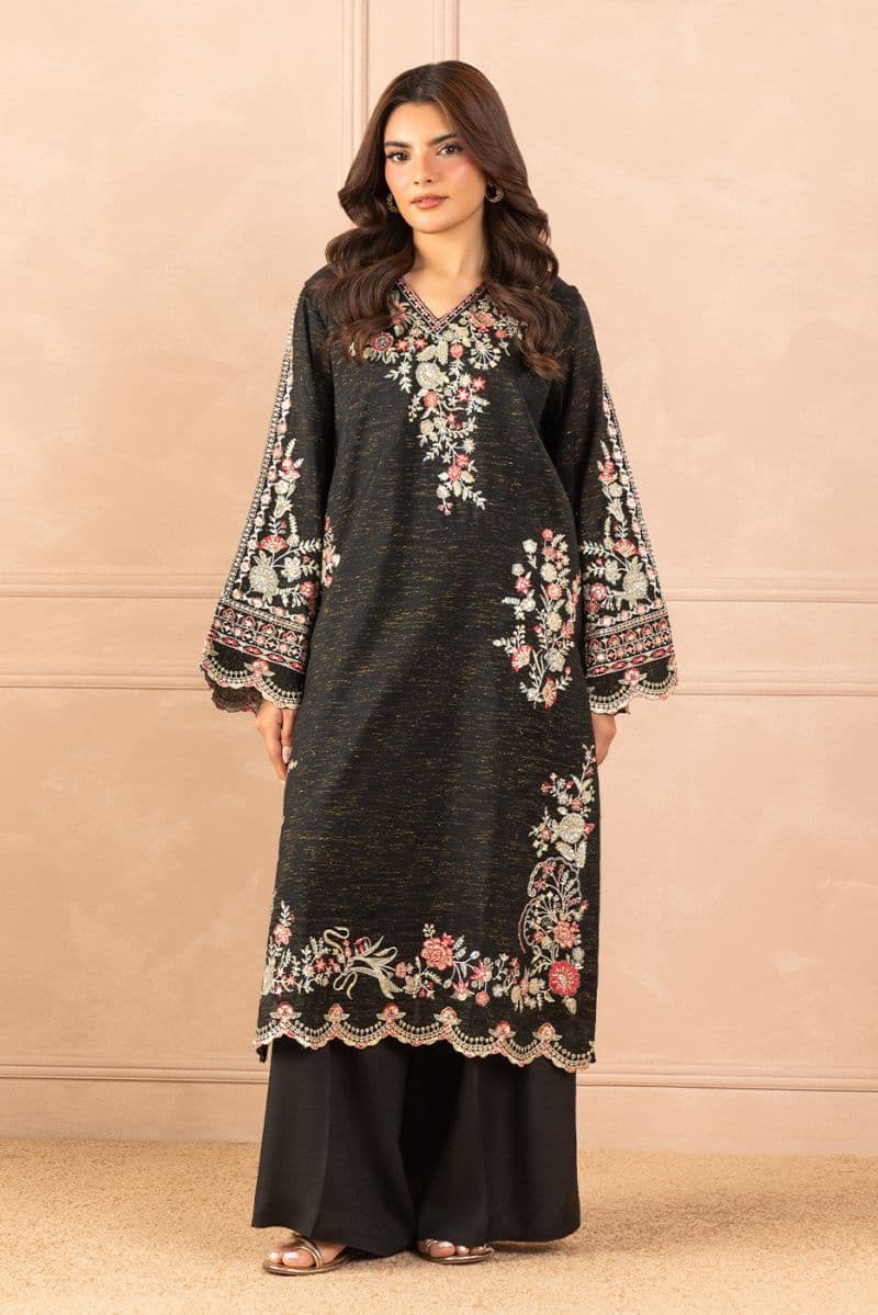 EMBROIDERED ZARI JACQUARD SHIRT (LUXURY PRET) thumbnail