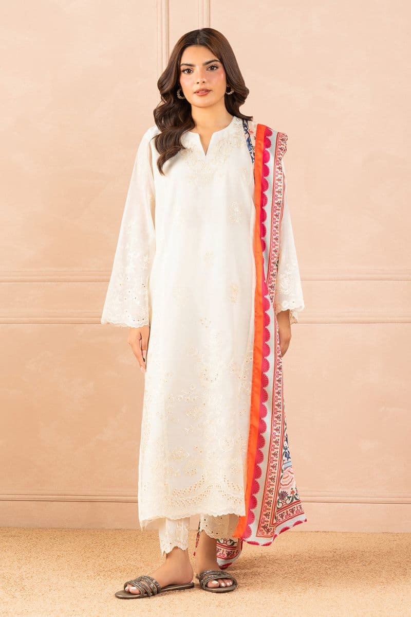 EMBROIDERED PAPER COTTON SHIRT (LUXURY PRET) thumbnail