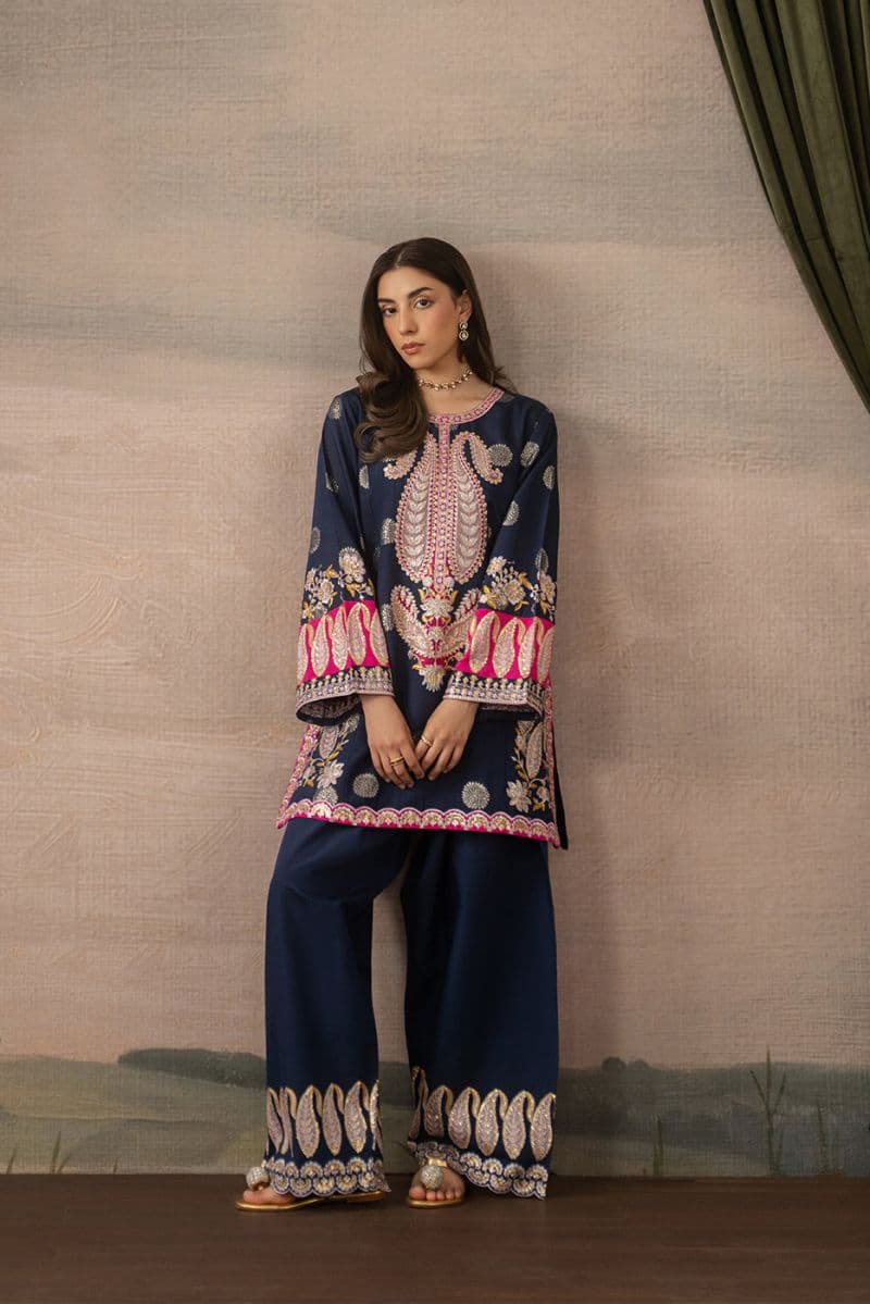 2 PIECE EMBROIDERED ZARI JACQUARD SUIT (LUXURY PRET) thumbnail