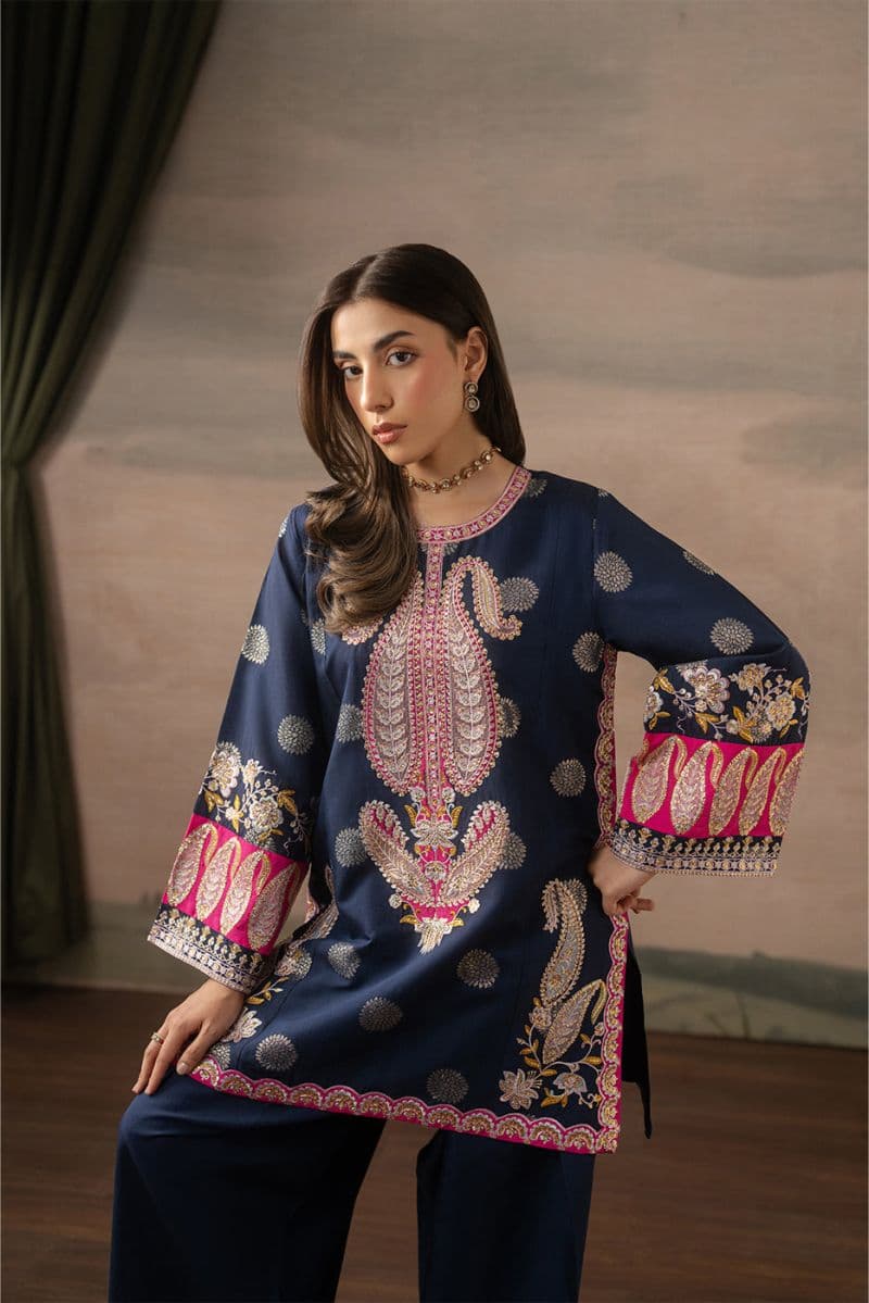 2 PIECE EMBROIDERED ZARI JACQUARD SUIT (LUXURY PRET) thumbnail