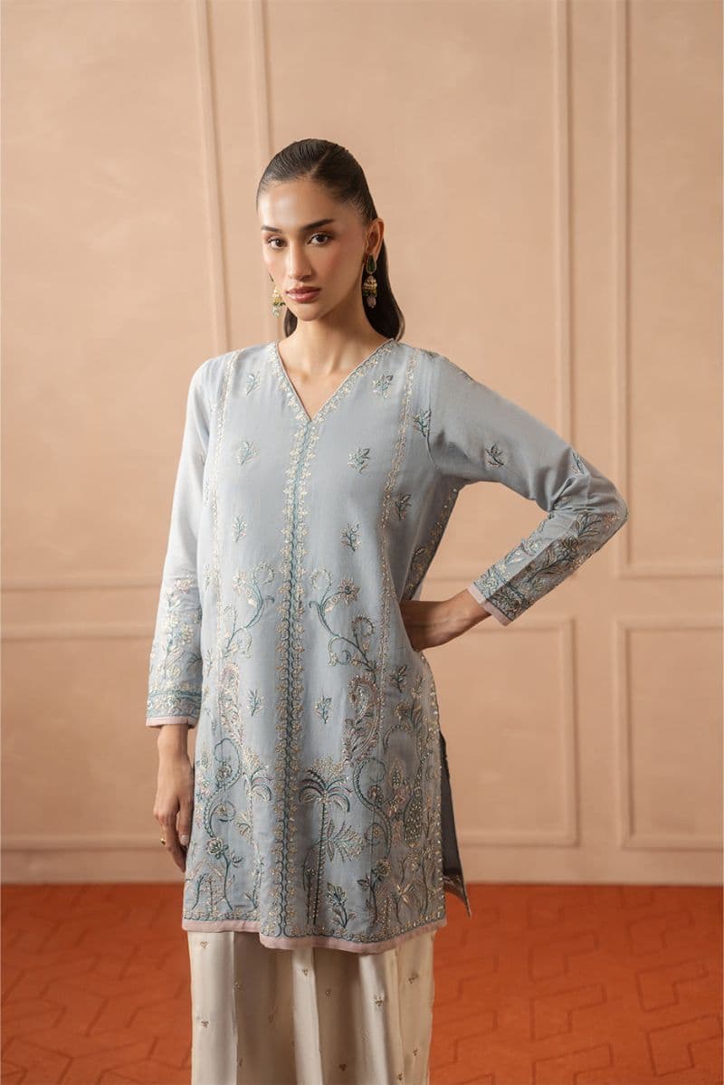 2 PIECE EMBROIDERED ZARI JACQUARD SUIT (LUXURY PRET) thumbnail