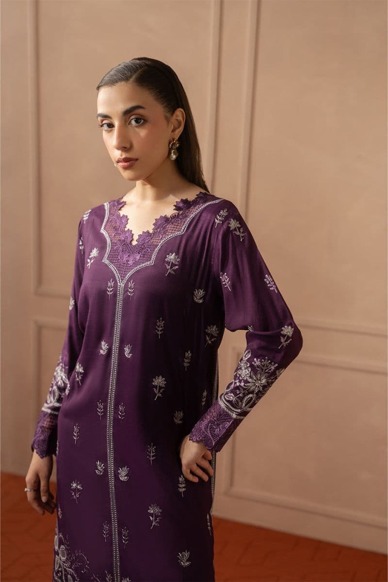 2 PIECE EMBROIDERED RAW SILK SUIT (LUXURY PRET) thumbnail