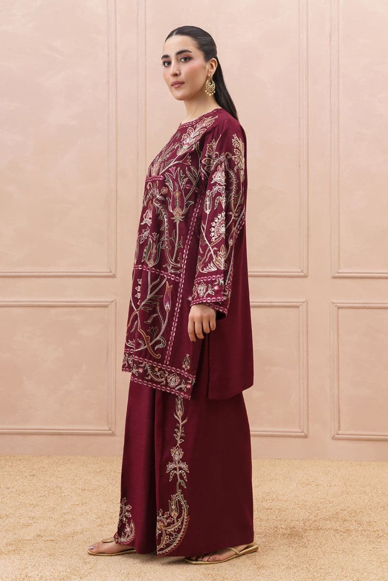 2 PIECE EMBROIDERED RAW SILK SUIT (LUXURY PRET) thumbnail