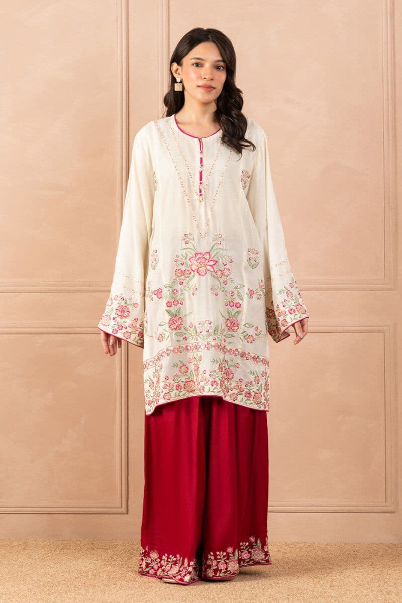 2 PIECE EMBROIDERED RAW SILK SUIT (LUXURY PRET) thumbnail