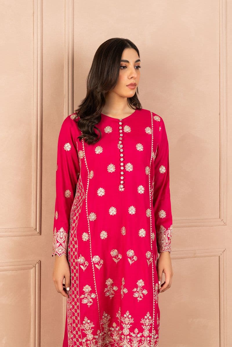 2 PIECE EMBROIDERED RAW SILK SUIT (LUXURY PRET) thumbnail