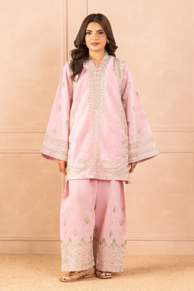 2 PIECE EMBROIDERED ZARI JACQUARD SUIT (LUXURY PRET) thumbnail