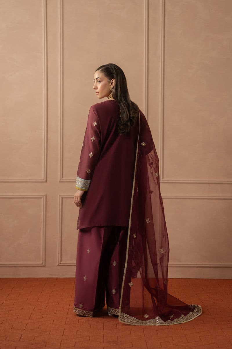 3 PIECE EMBROIDERED PAPER COTTON SUIT (LUXURY PRET) thumbnail